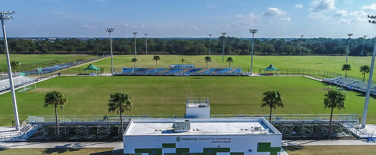 Premier Sports Campus in Lakewood Ranch, aerial view of the fields and stands